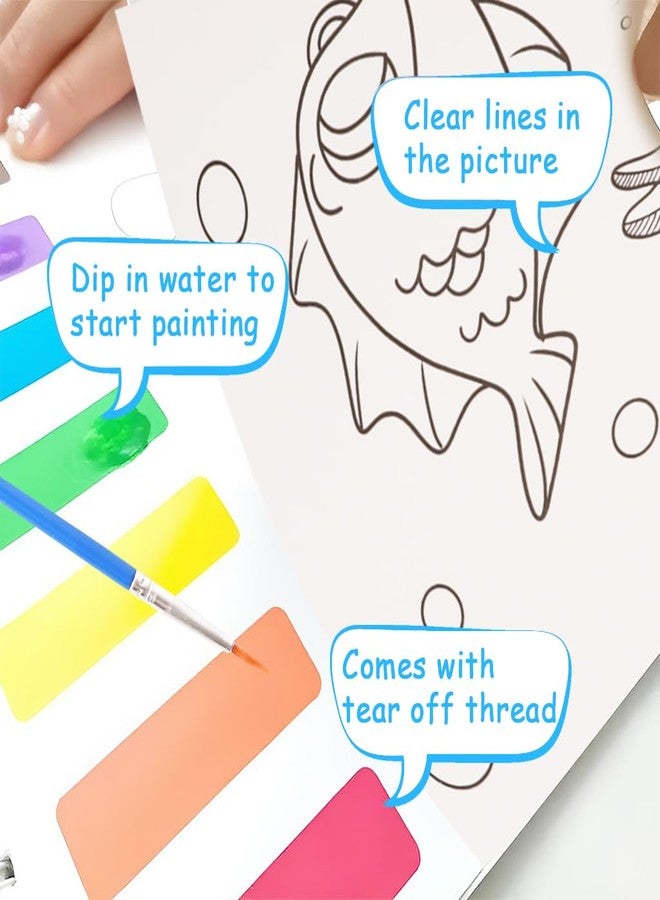 PATPAT® Cartoon DIY Water Coloring Book for Age 3+, 16 Sheet Fun Animal World Pre-Outlined Drawing Book with Brush Pen & 7 Color Pigments, Kids Painting Art Craft Set for Early Learning, Creativity - Image 5